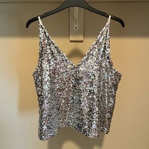 J. Crew Silver Sequin Camisole Top